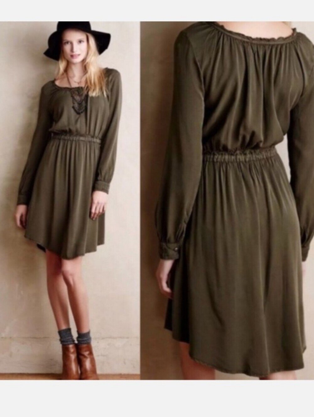 Holding Horses for Anthropologie Green Ocala Shirt Dress Size 0 EUC